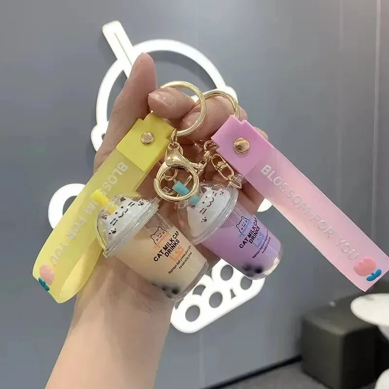 Kitty Cap Quench Liquid Keychain