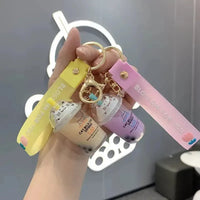 Kitty Cap Quench Liquid Keychain