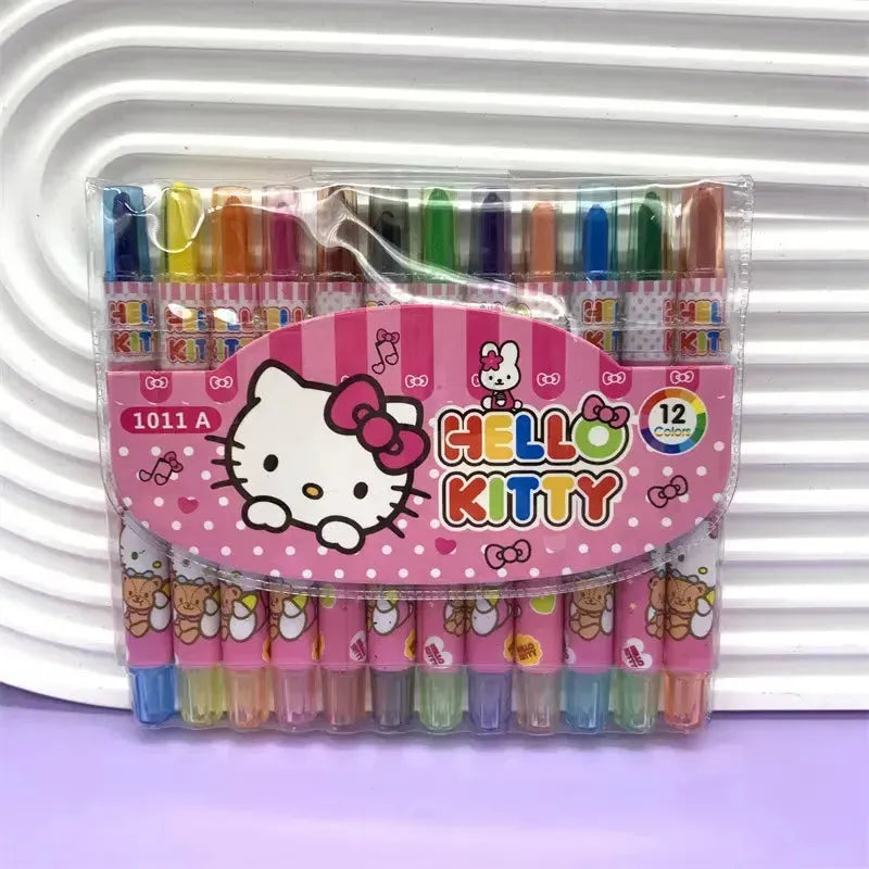 Sanrio Rainbow Crayon Set (12 Pcs)