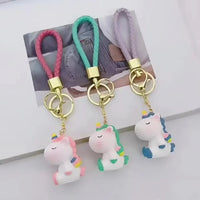 Rainbow Horn Hangers Unicorn 3D Keychain