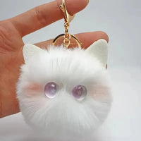 Purrfect Peepers Cat Head Keychain