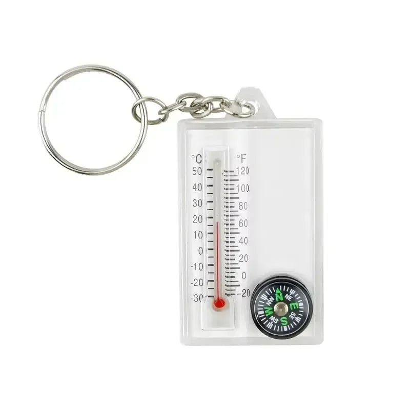 Thermometer Compass Utility Keychain