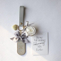 Preserved Rose Love Tag Keychain