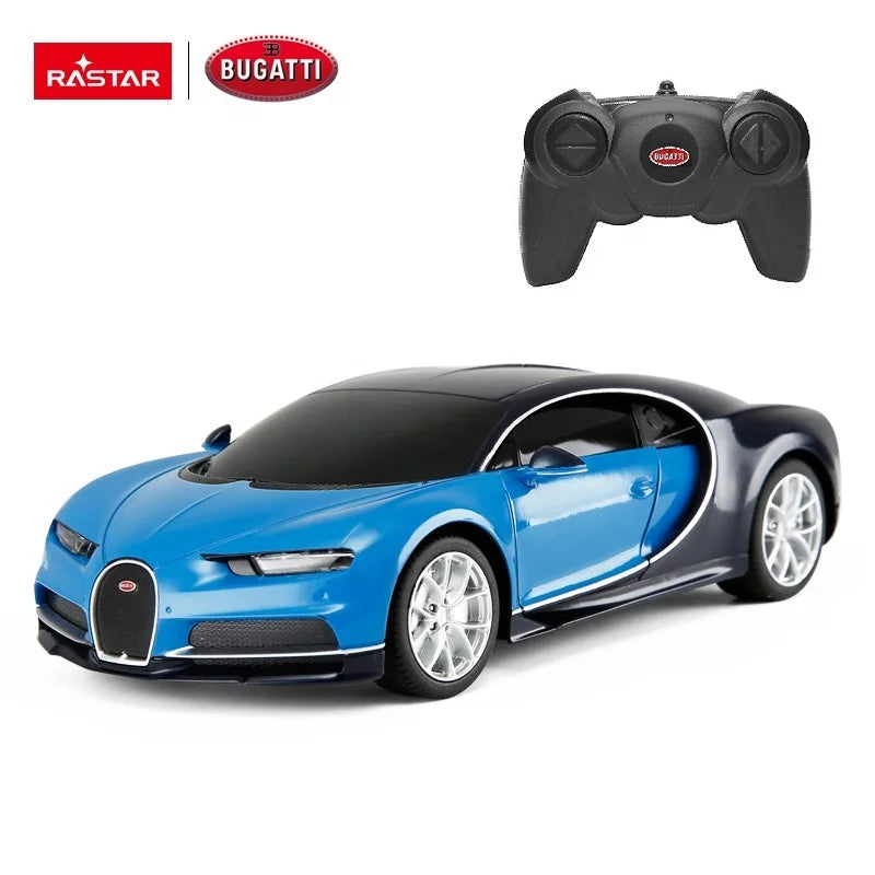 RASTAR Bugatti Chiron 1:24 Blue Black Red Toy Licensed Rc Car Model Children Toy Car Electric Plastic 4 Channels Vehicle - Bear Hugs