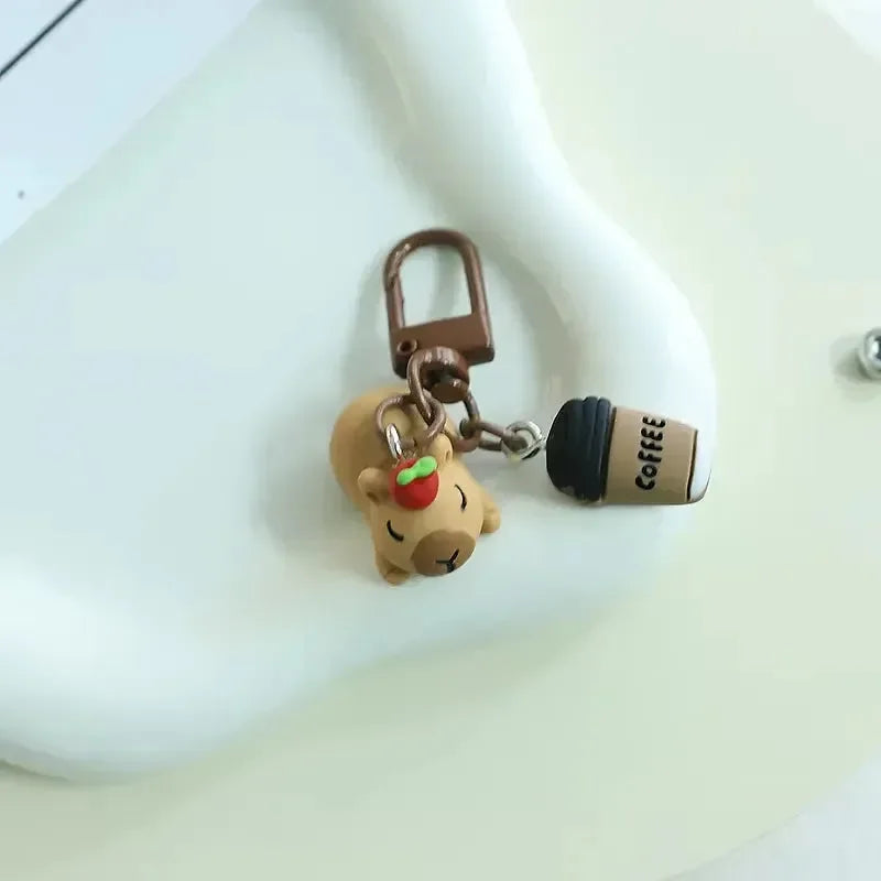 Coffee Break Capybara Keychain