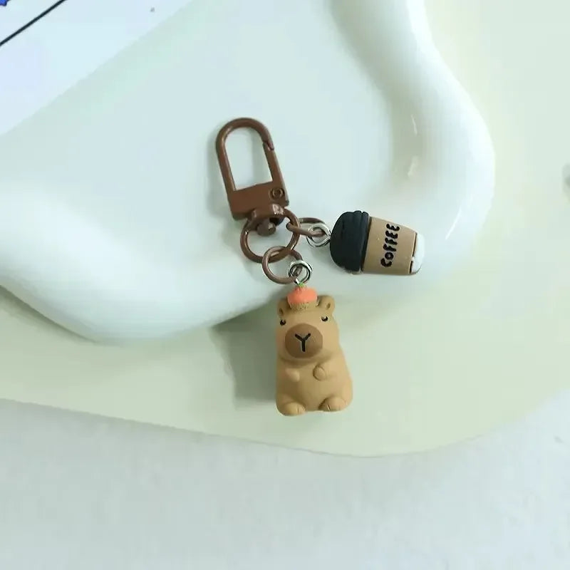 Coffee Break Capybara Keychain