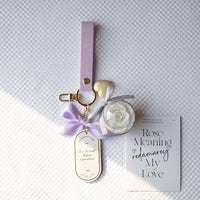 Preserved Rose Love Tag Keychain