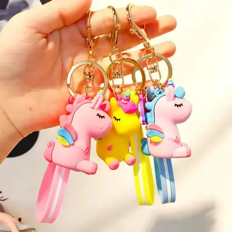 Rainbow Wings Unicorn Keychain