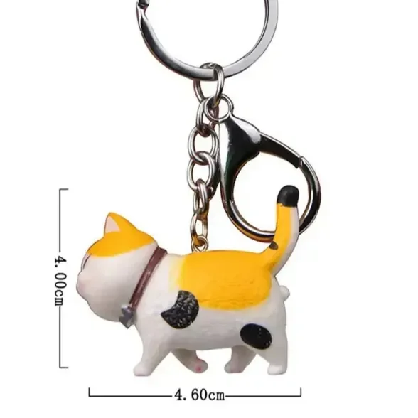 Happy Strides Walking Kitty Keychain
