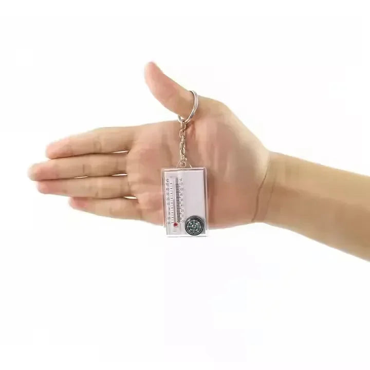 Thermometer Compass Utility Keychain