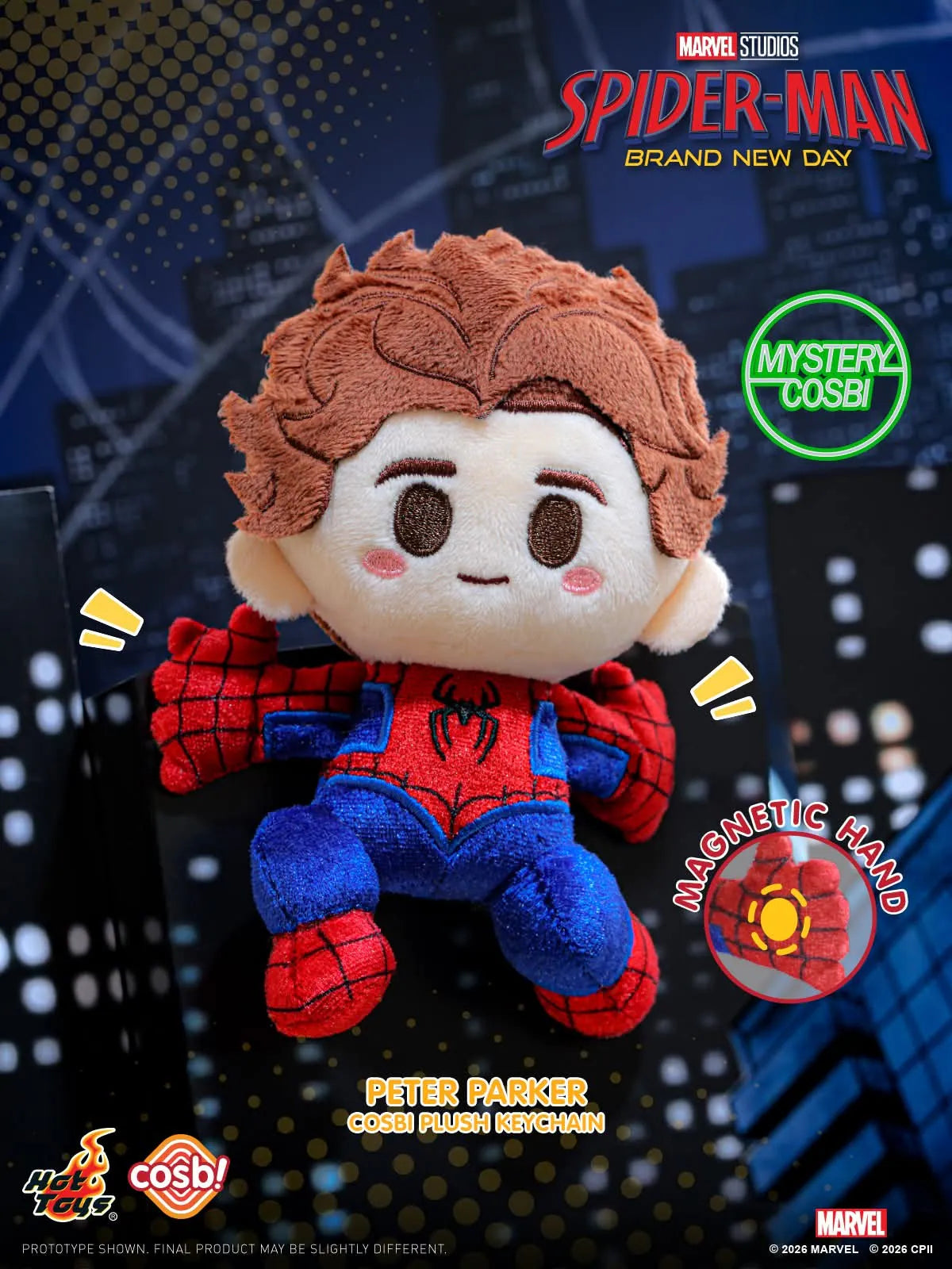Hot Toys Cosbi Spiderman Brand New Day Plush Keychain