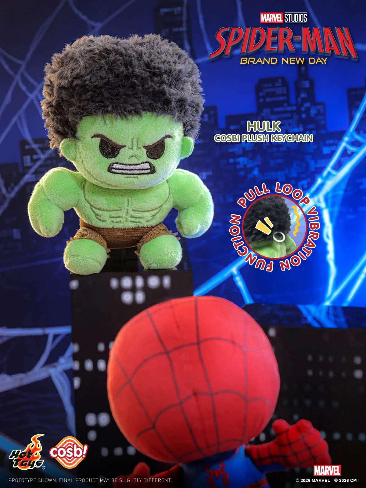 Hot Toys Cosbi Spiderman Brand New Day Plush Keychain
