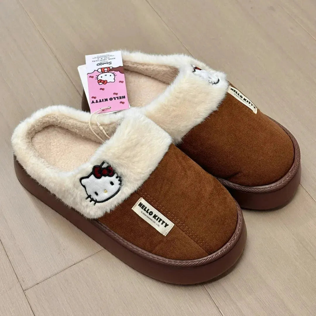 Hello Kitty Fuzzy Winter Slippers