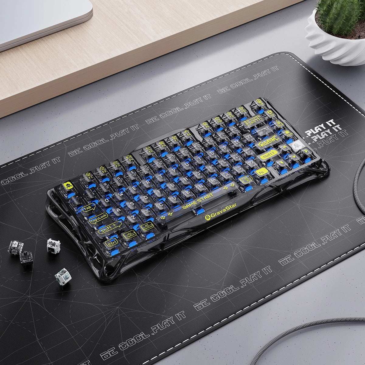 Gravastar Mercury K1 Lite Transparent Black Keyboard