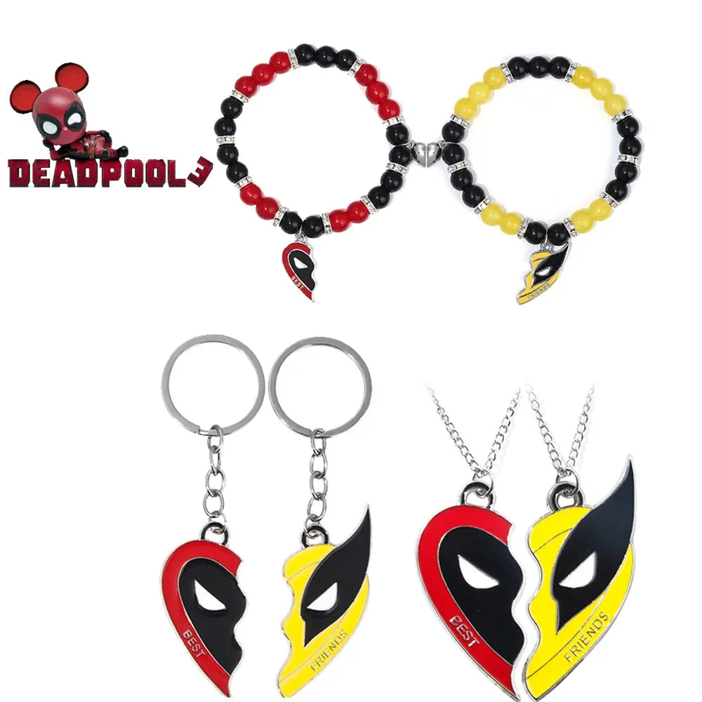 Deadpool & Wolverine Keychain Pendant & Bracelet