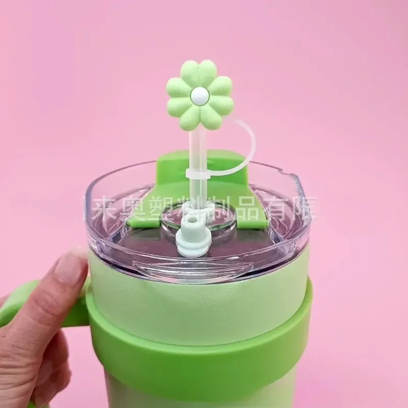 غطاء من القش على شكل زهرة مزهرة لأكواب 30 أونصة/40 أونصة 