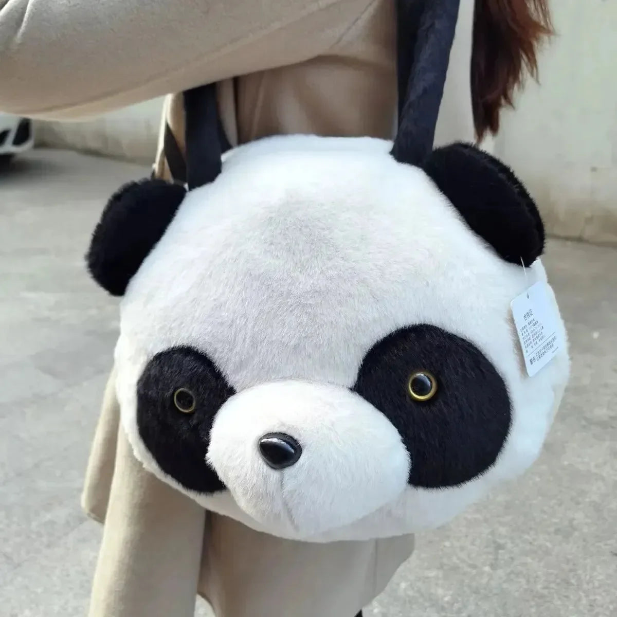 Panda Face Plush Crossbody Bag