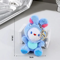 Colorful Bunny Buddies Plush Keychain