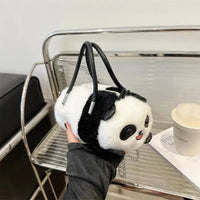 Panda Shaped Plush Shoulder Bag