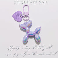 Balloon Heart Punk Dog Keychain