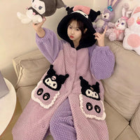 Thick Fleeced Cartoon Sanrio and Disney Pajama Set