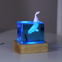 Brave Diver & Diving Fish Resin Night Light