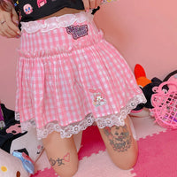Fashion Anime Embroidered Pleated Skirt PN3832 - Bear Hugs