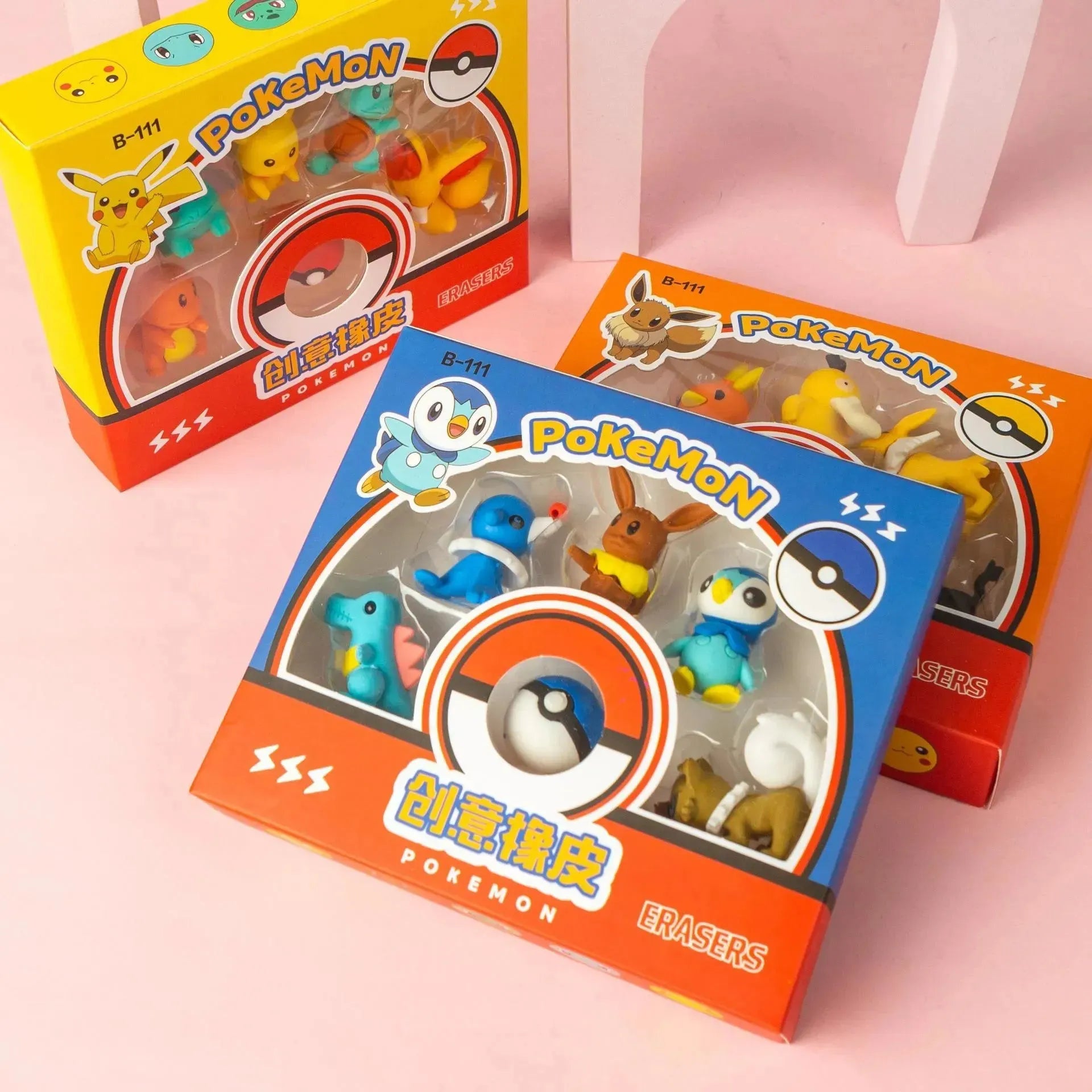 Pokémon Shaped 3D Eraser Set