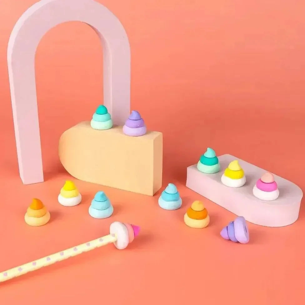 Unicorn Rainbow Poop Eraser (Set of 6)