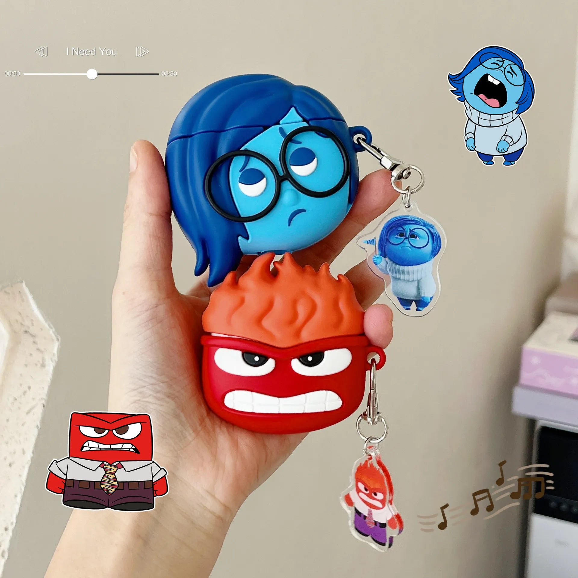 Inside Out Emotions Character Case (For Airpods)