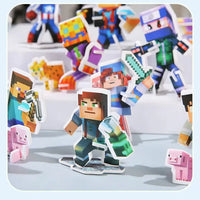 Minecraft Pixelated Cardboard Block Figurines (24 pcs/set)