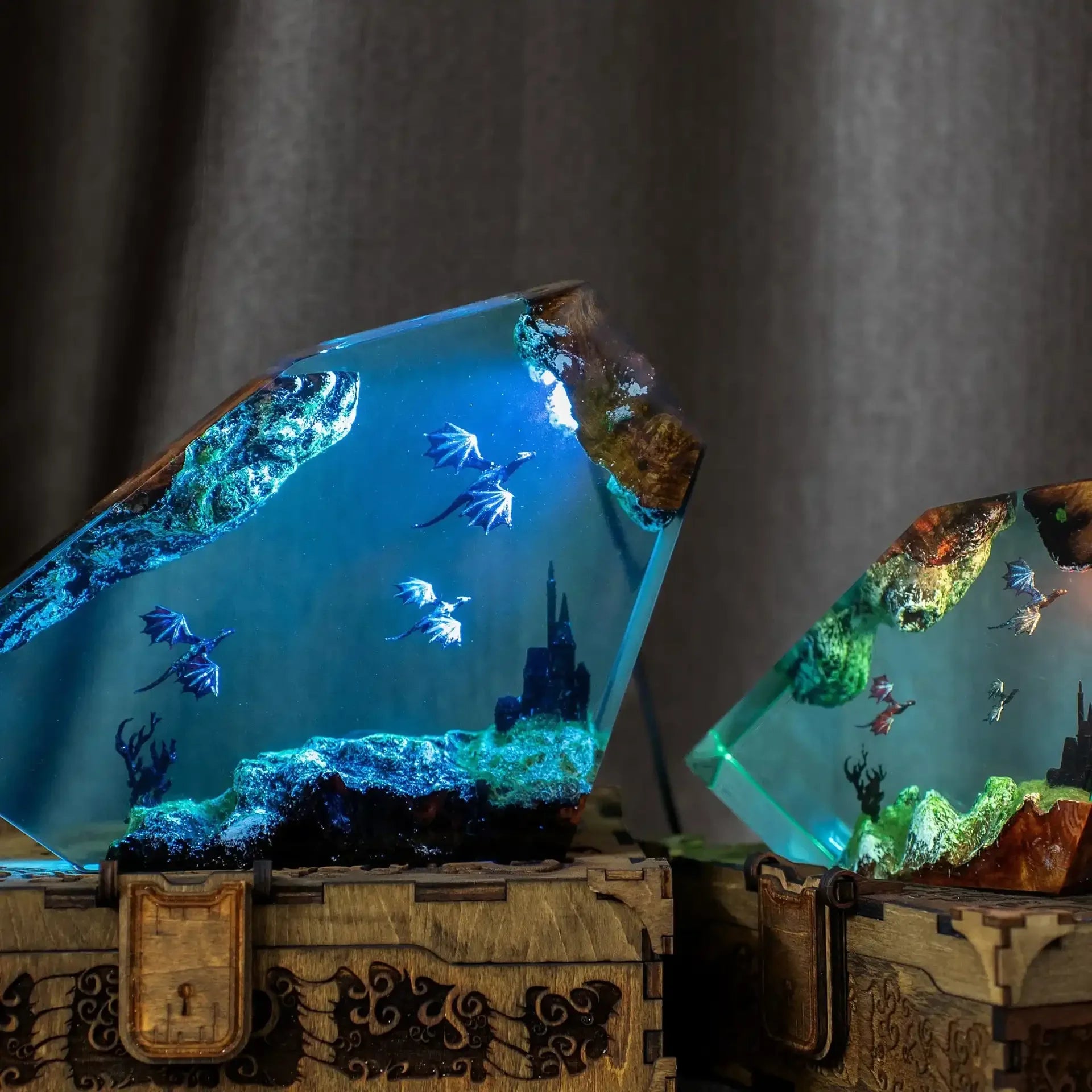 Dragons' Fury Resin Lamp