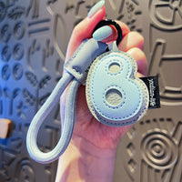 Signature Style Leather Letter Keychain