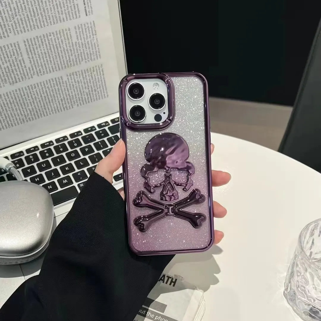 Glittery Skull Phone Case (For iPhones)