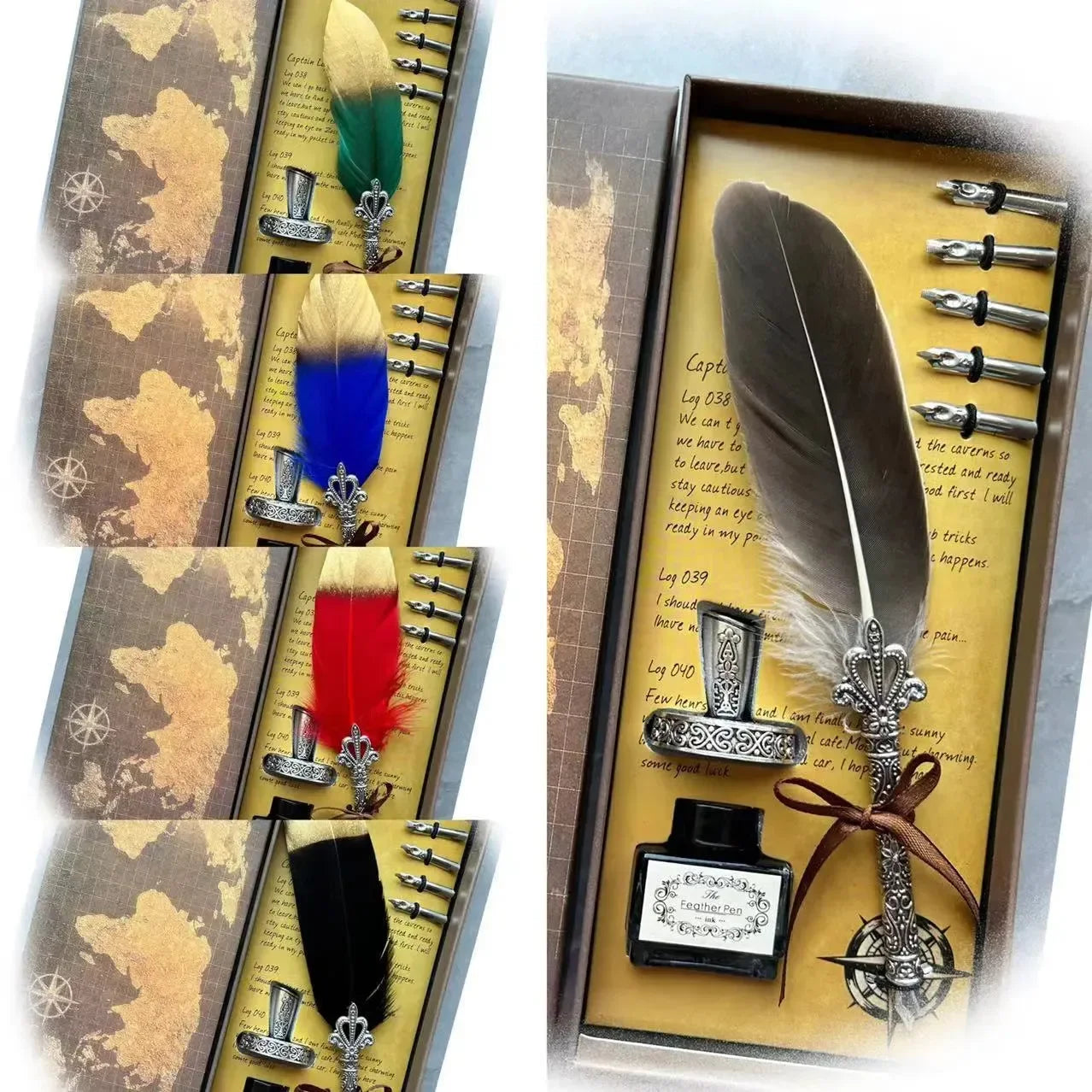 Wizarding Quill Feather Pen & Ink Set