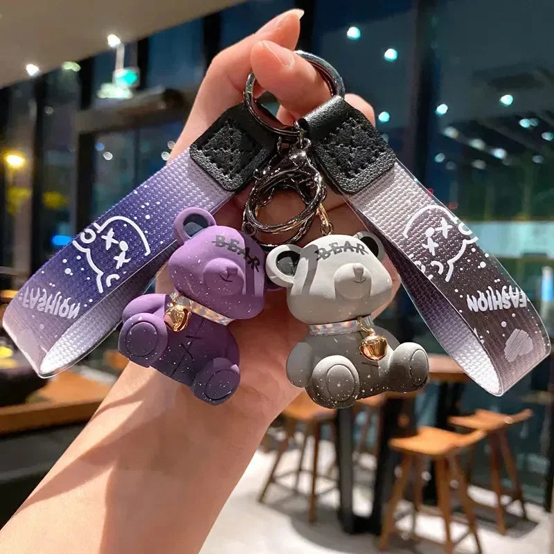 Gradient Starry Sky Bear Acrylic Keychain