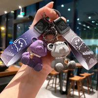 Gradient Starry Sky Bear Acrylic Keychain
