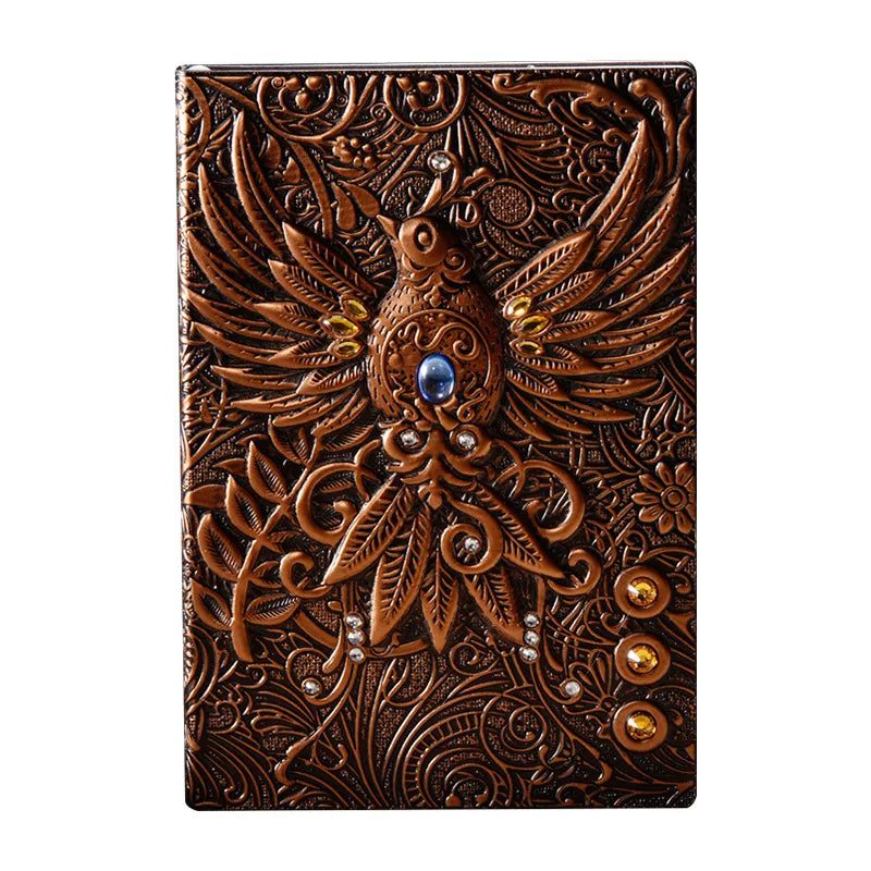 Vintage 3D Phoenix Embossed Notebook