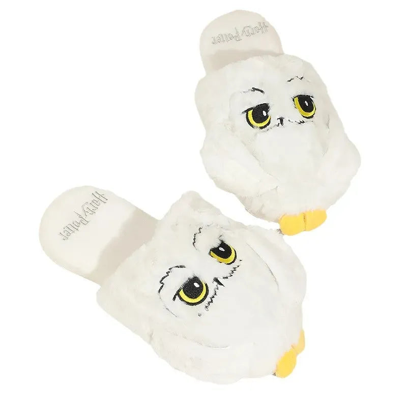 Plush Hedwig Owl Slippers