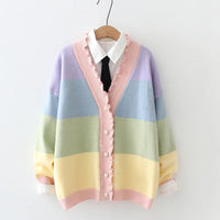 Fashion Rainbow Sweater Coat PN4007 - Bear Hugs