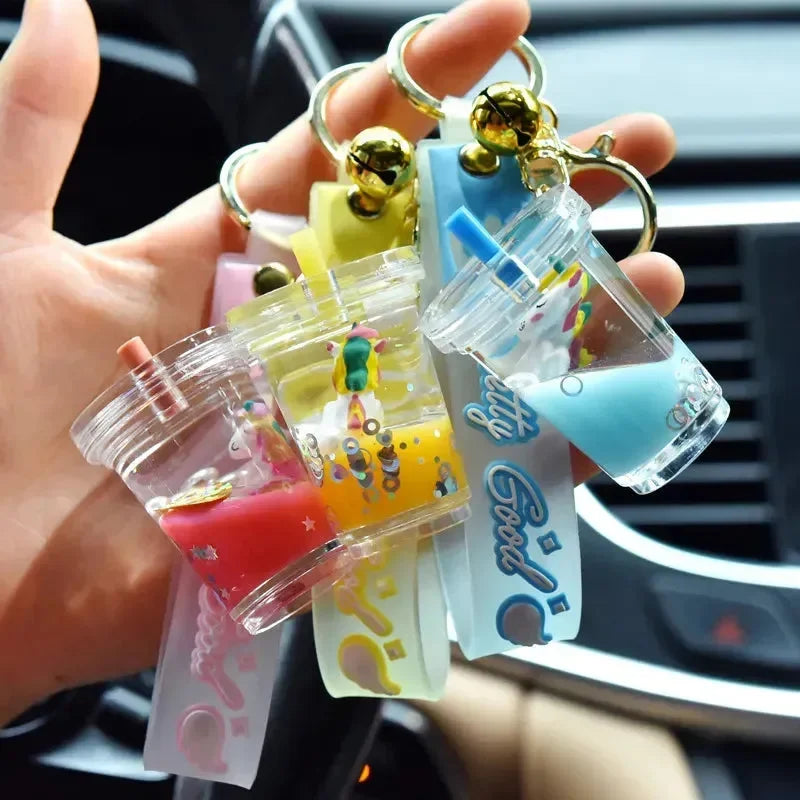 Unicorn Wish Jar Glitter Keychain