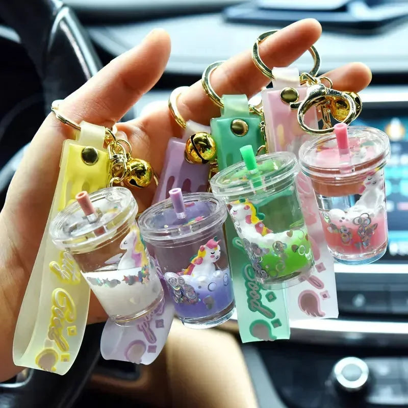 Unicorn Wish Jar Glitter Keychain