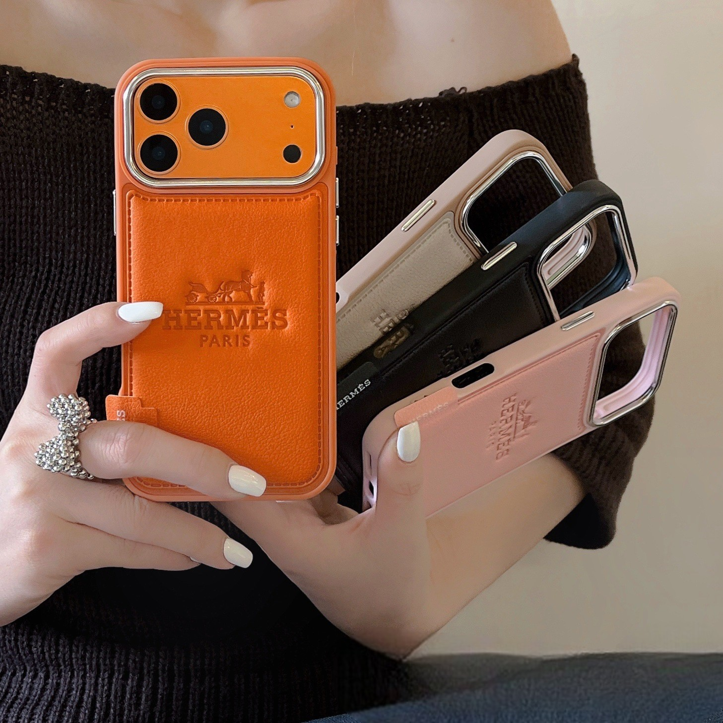 Horse Carriage Luxe Leather Phone Case (For iPhones)