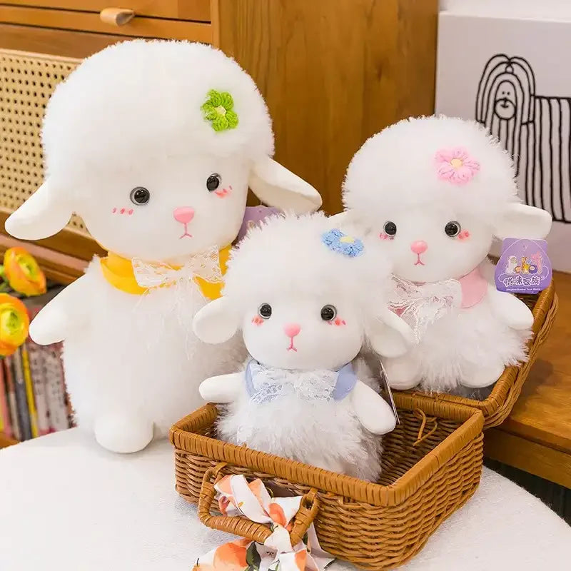 Floral Bow Lamb Plushie