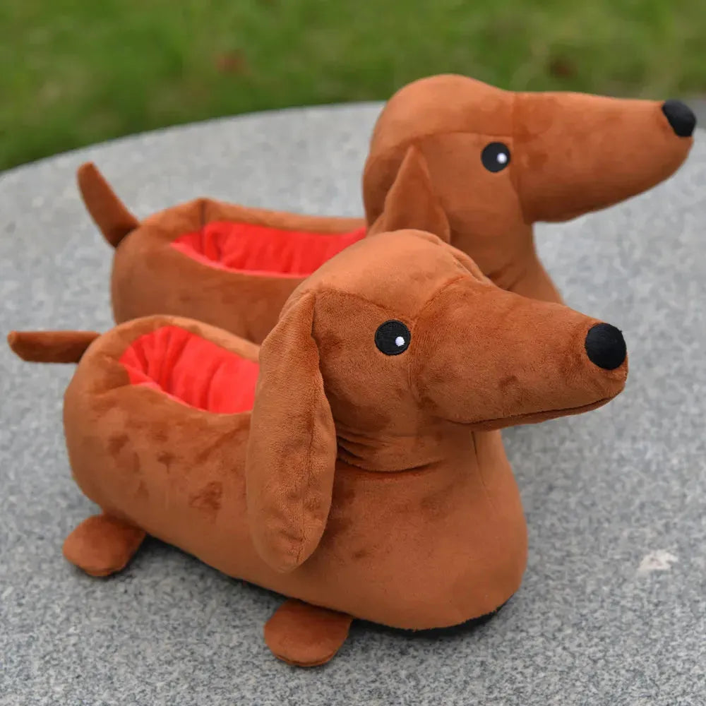 Dachsund Puppy Warm Indoor Slippers