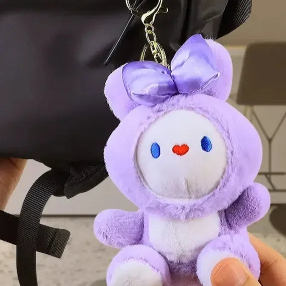 Colorful Bunny Buddies Plush Keychain
