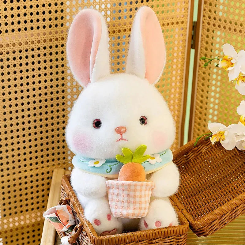 Carrot Basket Rabbit Plushie