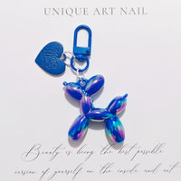 Balloon Heart Punk Dog Keychain