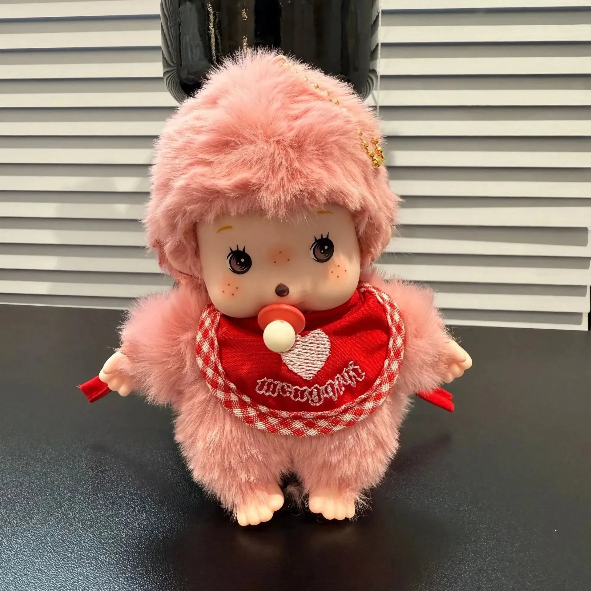 Monchhichi Bib & Pacifier Plush Keychain