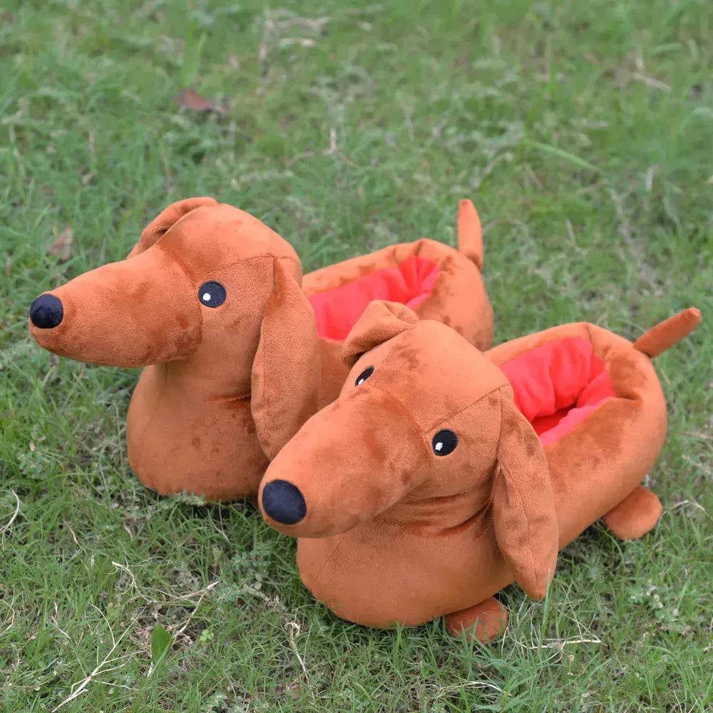 Dachsund Puppy Warm Indoor Slippers